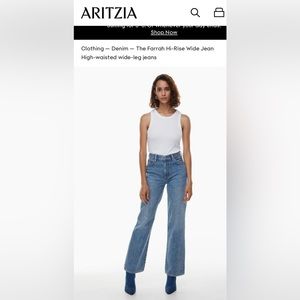 Aritzia Denim Forum The Farrah Hi Rise jeans denim pants high waist wide leg 27